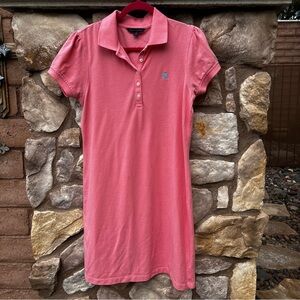 Brooks Brothers Polo Dress Size Large Pink Blue Logo Cotton Preppy